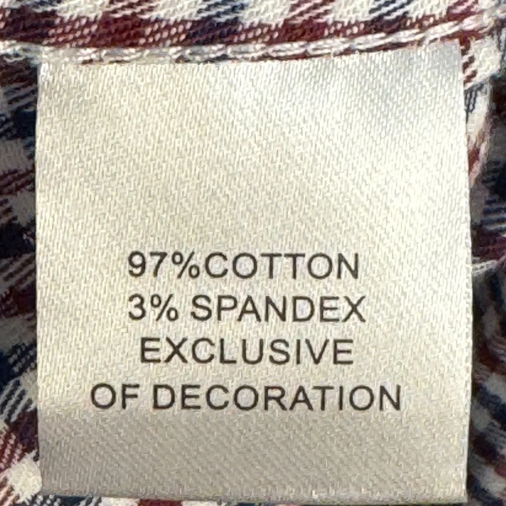 Tailorbyrd Maroon and Blue Checkered Button Down Shirt XL - Picture 3 of 7